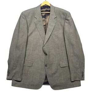 Paul Fredrick Blazer Mens 48L Gray 2 Button Sport Coat Made in Portugal
